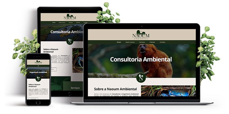 Exemplo de site com design responsivo.