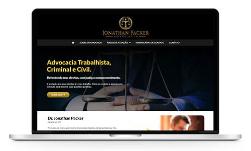 Exemplo de um site one page criado pela WCRIA