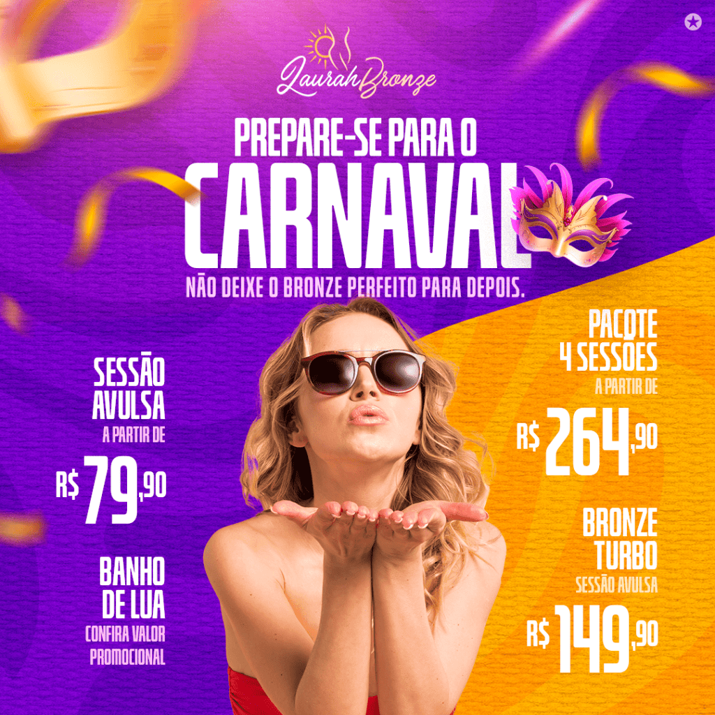 Criativos para as mídias sociais da Laurah Bronze Bronzeamento Artificial