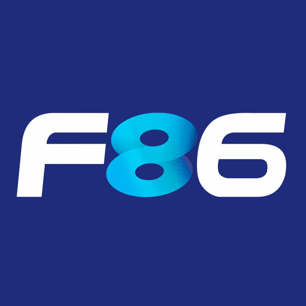 Criação e design de logotipo e identidade visual, com definição do manual de marca e paleta de cores para a F86 Soluções.