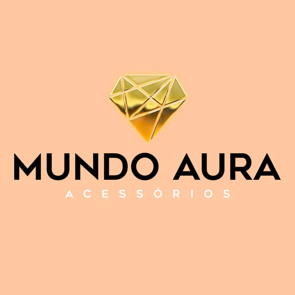 Criação e design de logotipo personalizado, identidade visual e impressos gráficos para a Mundo Aura Acessórios.