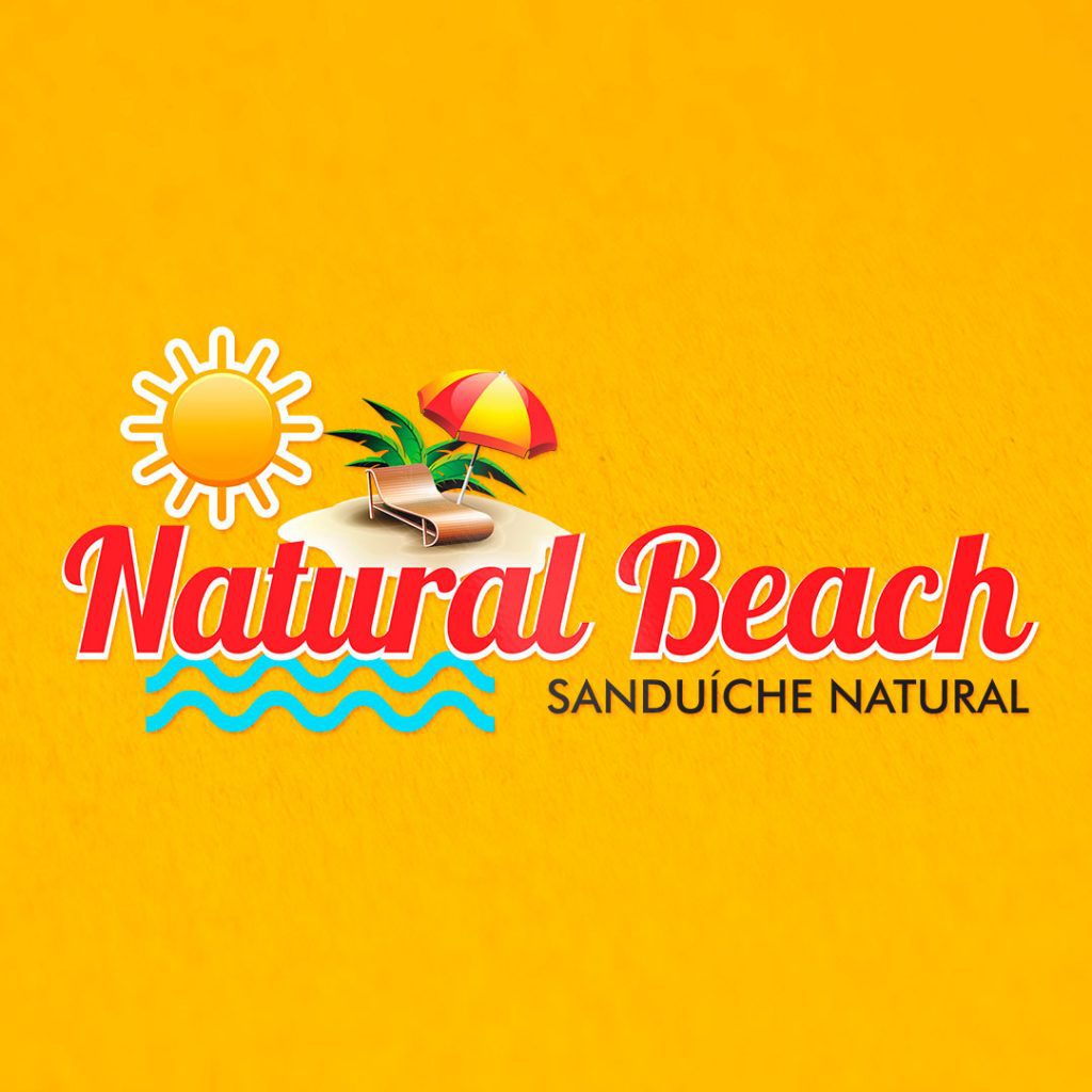 Criação e design de logotipo e criativos para as mídias sociais (Instagram e Facebook) da Natural Beach - Sanduíche Natural