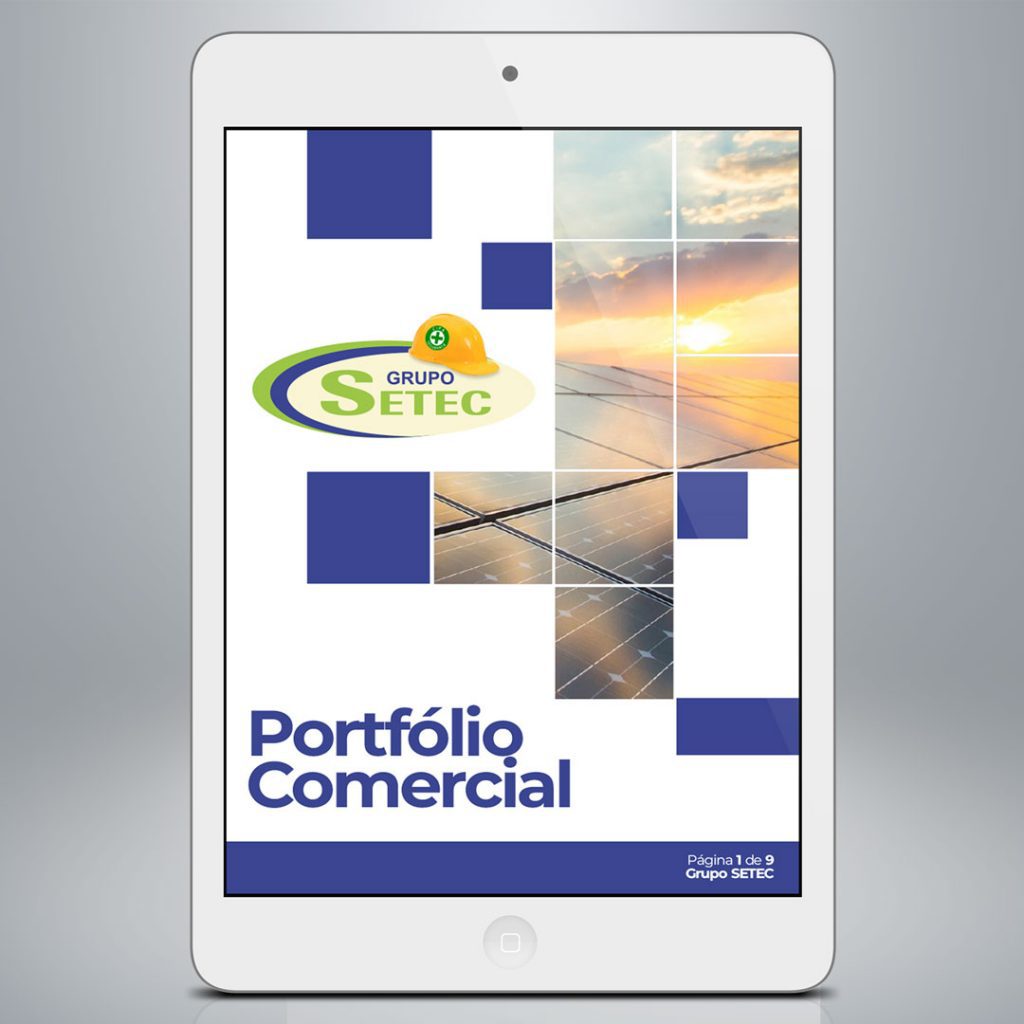 Criação e design de portfólio comercial digital e elaboração de mídias digitais para postagem nas redes sociais do Grupo Setec.