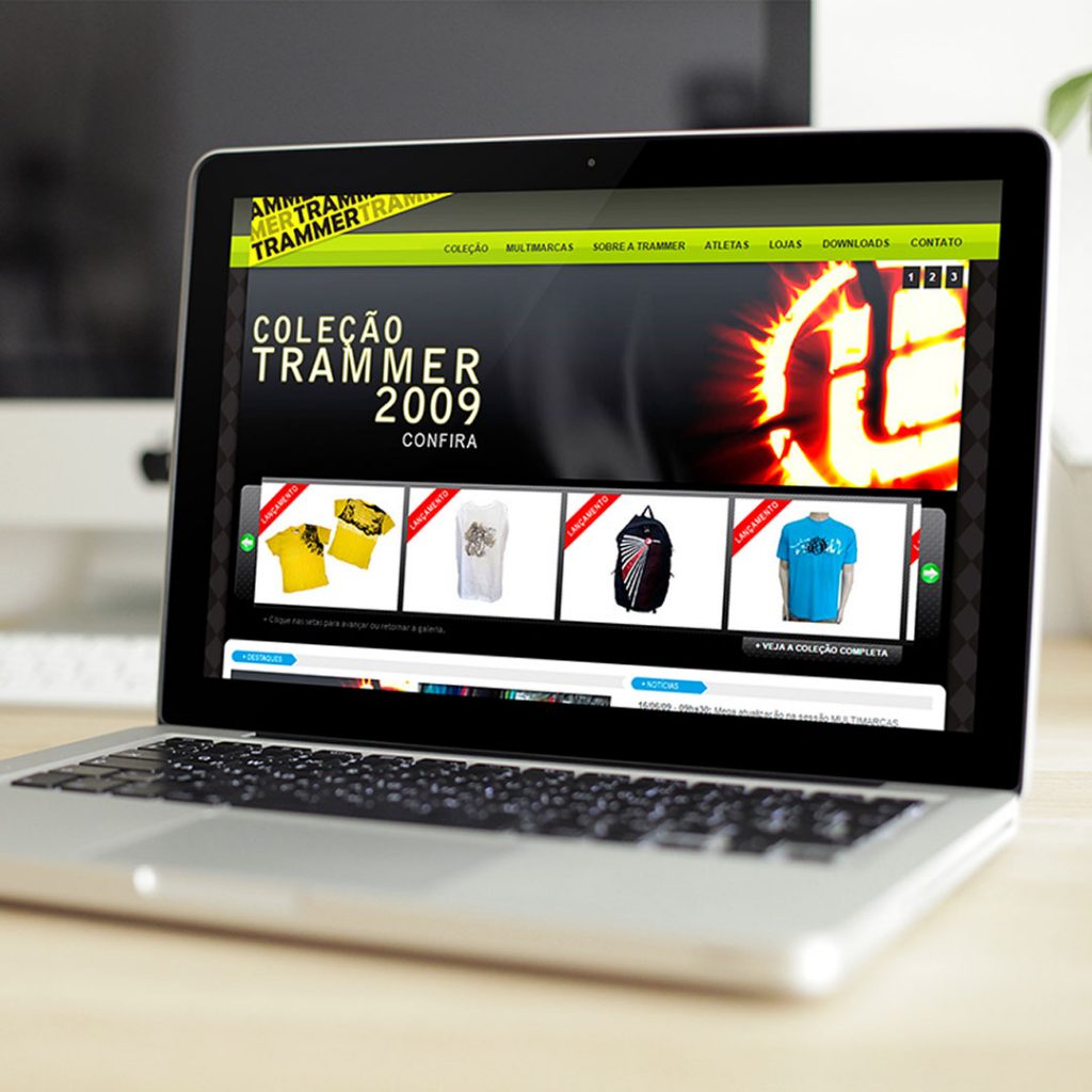Criação, design e desenvolvimento do site da Trammer Surf Shop