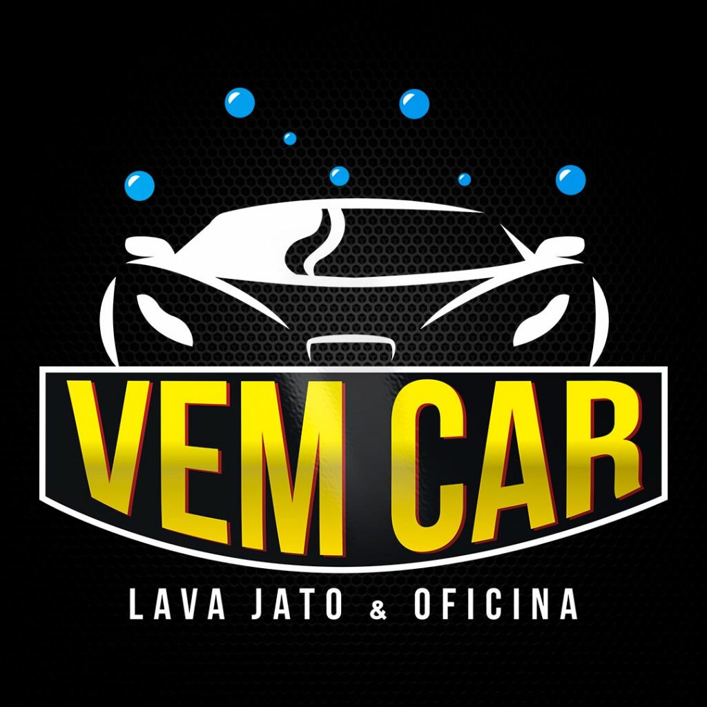 Criação e design de logotipo, impressão de cartões fidelidade, banners, letreiro e cardápios para a Vem Car Lava Jato & Oficina